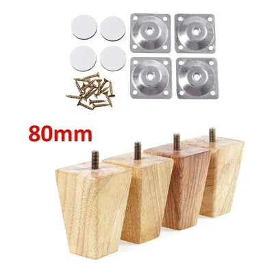 (8cm) 4pcs Square Inclined Wooden Furniture Feets Legs Set For Sofa Cabinets Table