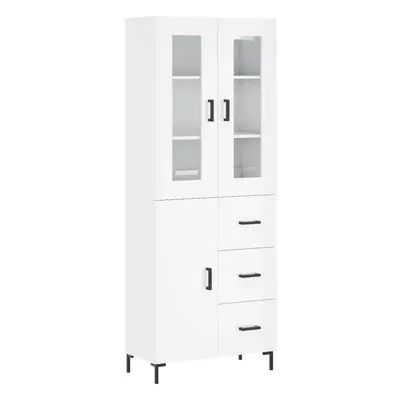 vidaXL Highboard Sideboard Cupboard Cabinet High Gloss White Engineered Wood