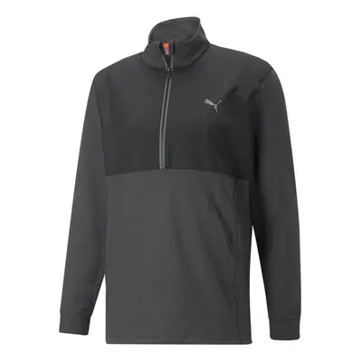 (M, Puma Black) Puma Golf Mens Cloudspun WRMLBL Quarter Zip Wind Resistant Sweater