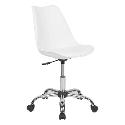 Desk Chair Faux Leather White DAKOTA