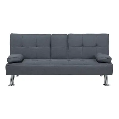 Fabric Sofa Bed Dark Grey ROXEN