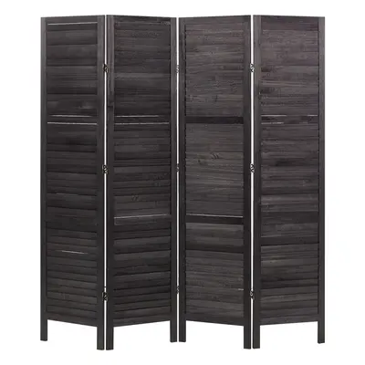 4 Panel Room Divider AVENES Dark Brown