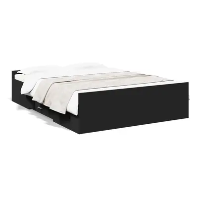 (black, x cm) vidaXL Bed Frame with Drawers Bed Base Sonoma Oak 120x200 cm Engineered Wood