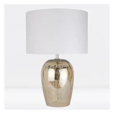 Dual Lit Beaded Glass Lamp with Ivory Shade