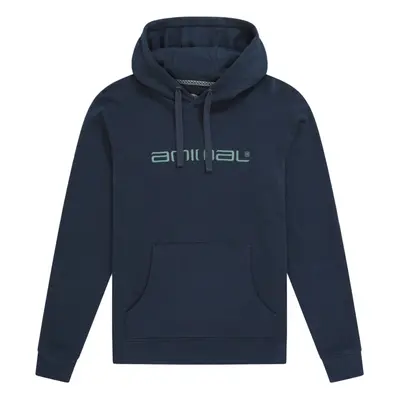 (S, Navy) Animal Mens Driver Logo Organic Hoodie