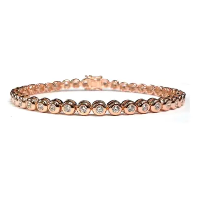 Jewelco London Rose Gold-plated sterling silver cubic zirconia tennis bracelet - ABB116C