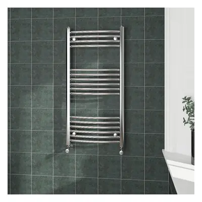 (1000x500mm, Chrome) NRG Curved Central Heating Towel Rail Bathroom Heated Rad Radiators Ladder 