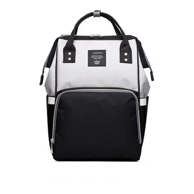 (Black-Gray) 16L Mummy Backpack Baby Nappy Diaper Bag Large Capacity Storage Pouch Outdoor Trave