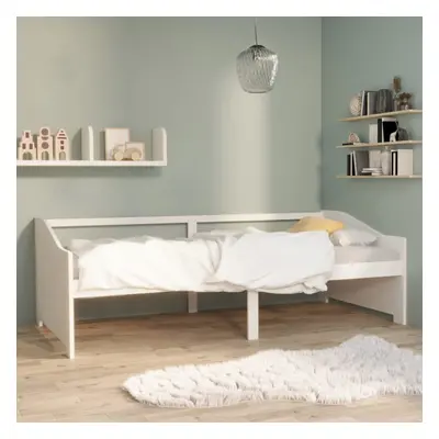 vidaXL Solid Pinewood 3-Seater Day Bed White Sleepover Guest Occasional Bed