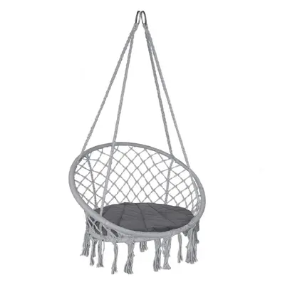 VOUNOT Swing Chair with Round Seat Cushion, Macrame Hammock Hanging Chair for Indoor, Outdoor, G