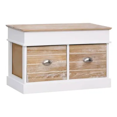 vidaXL Hall Bench Paulownia Wood Entrance Storage Cabinet Shoe Organiser Seat