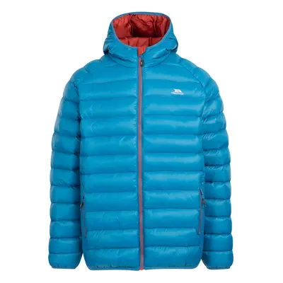 (L, Bondi Blue) Trespass Mens Padded Jacket Hooded Full Zip Bosten