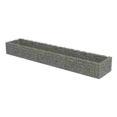 vidaXL Gabion Raised Bed Galvanised Steel 450x90x50cm Stone Basket Raised Bed