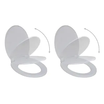 vidaXL 2x Toilet Seats with Soft Close Lids Plastic White Bathroom Accessory