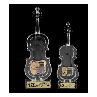 Mechanical Wind-up Violin Shape Music Box Home Decoration Birthday Gifts