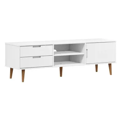 (white) vidaXL TV Cabinet TV Console TV Unit Entertainment Centre Solid Wood Pine