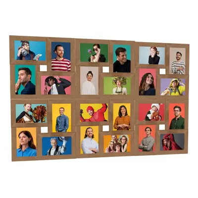 vidaXL Collage Photo Frame for 24x(10x15 cm) Picture Light Brown MDF Decor