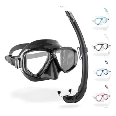 Cressi Perla & Mexico - Combo Set Dive/Snorkeling Mask & Snorkel, Adult Unisex, Clear/Black