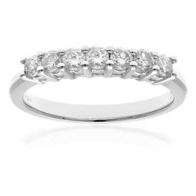 (K) Jewelco London Platinum Eternity Ring, H/SI Certified Diamonds, Round Brilliant, 0.50ct Diam