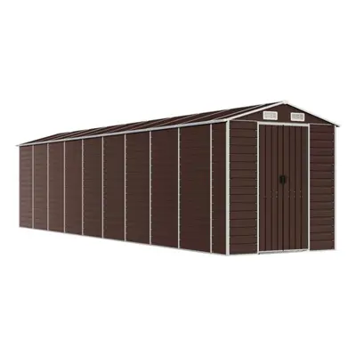 (brown, x x cm) vidaXL Garden Shed Outdoor Storage Shed Patio Yard Tool Shed Galvanised Steel