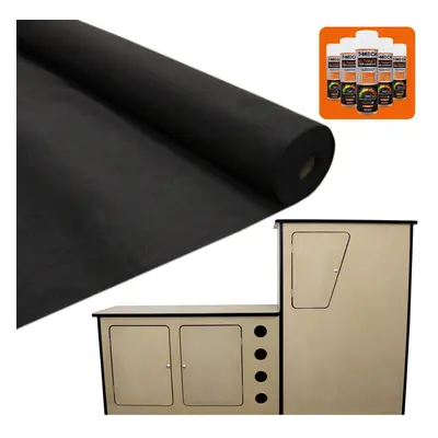 11m2 Van Lining Carpet Stretch x Trim Fix Adhesive + Motor Home Camper Kitchen