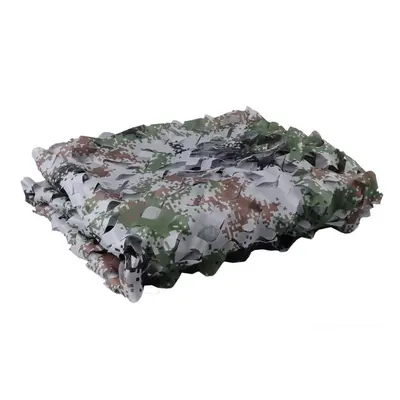 (L) Outdoor Camping Woodland Leaves Digital Camouflage Net Tactical Double Layer Netting Web