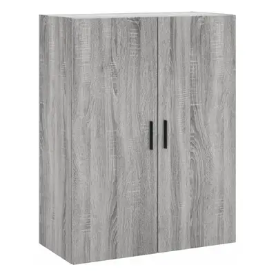 (grey sonoma) vidaXL Wall Mounted Cabinet Display Cabinet High Gloss White Engineered Wood