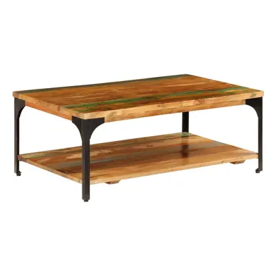 vidaXL Coffee Table with Shelf Solid Reclaimed Wood Living Room Tea Couch