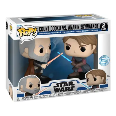 Anakin Skywalker vs Count Dooku US Ex Pop! Vinyl 2pk