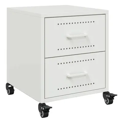 vidaXL Bedside Cabinet Bedroom Nightstand Bed Table Bed Cabinet White Steel