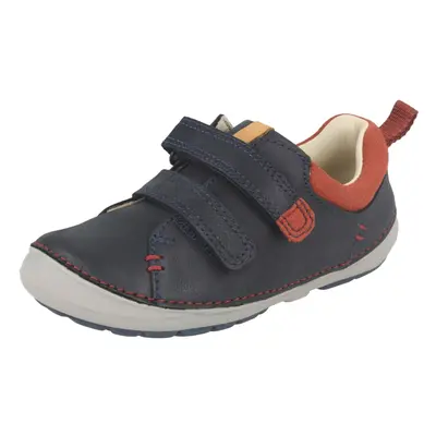 (UK Infant, Navy (Blue)) Boys Clarks First Shoes Softly Toby - F Fit