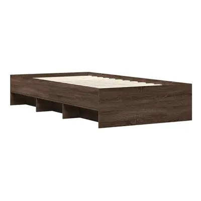 vidaXL Bed Frame Bed Base Bedstead Brown Oak 90x190 cm Single Engineered Wood