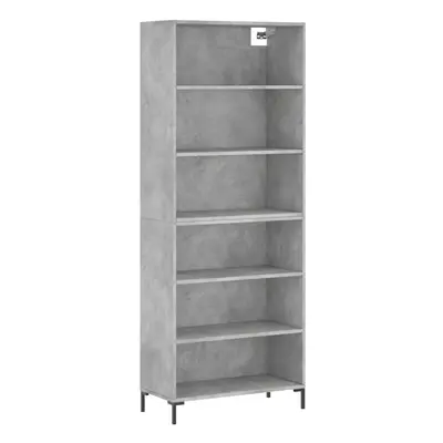 (concrete grey, shelves) vidaXL Highboard Sideboard Storage Cabinet High Gloss White Engineered 