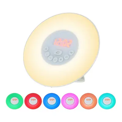 (EU Plug) Wake Up Light Alarm Clock Sunrise/Sunset Simulation Digital Clock