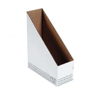 Fellowes Corrugated Cardboard Magazine File 3-7/8 x 9-1/4 x 11-3/4 White 12/Ctn