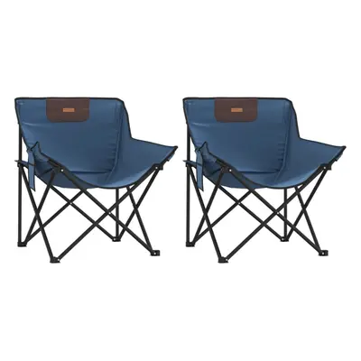 (blue) vidaXL Camping Chairs with Pocket Foldable Chair Outdoor Folding Chair pcs