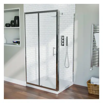 Shower mm Sliding Door with mm Frameless Glass Side Panel Screen