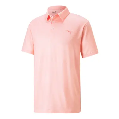 (S, Flamingo Pink) Puma Golf Mens Cloudspun Primary Moisture Wicking UPF 40+ Polo Shirt