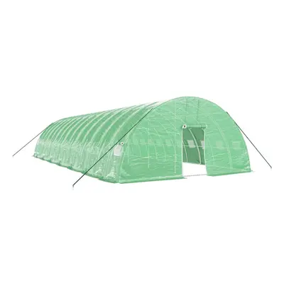 (14 x x 2.85 m) vidaXL Greenhouse Plant House with Steel Frame Polytunnel Greenhouse Green