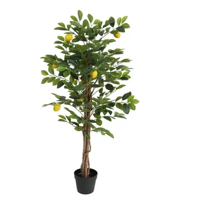 (120 cm) vidaXL Artificial Lemon Tree with Trunks Fake Tree Artificial Plant Green PP