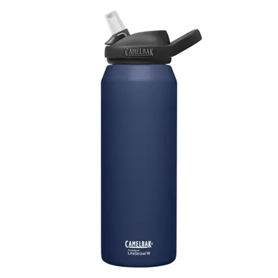 (1 Litre, Navy) CamelBak Eddy Vacuum Insulated Stainless Steel Bottle Filtered By Lifestraw Litr