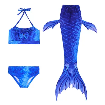 (L, Type E) 3pcs/Set Mermaid Tail Swimsuit Swimwear Summer Swimpool Swim Beach Kids Girls