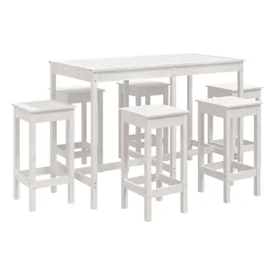 (white) vidaXL Garden Bar Set Wooden Table and Chairs Pub Set Piece Solid Wood Pine