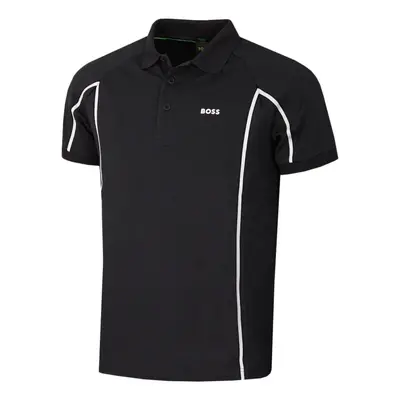 (XL, Dark Blue) Hugo Boss Mens Paddy Tape Quick Drying Wicking Stretch Golf Polo Shirt