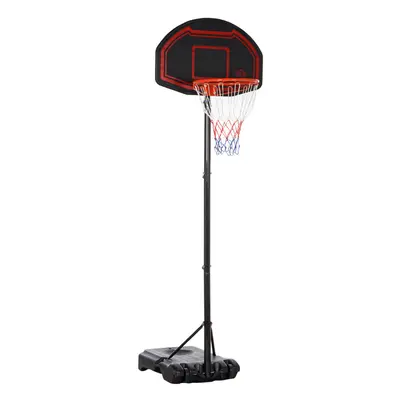 HOMCOM Outdoor Adjustable Basketball Hoop Stand w/ Wheels and Stable Base Black