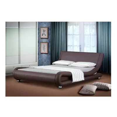 (4ft6 Double, Chocolate) Jaxon Faux Leather Bed Frame