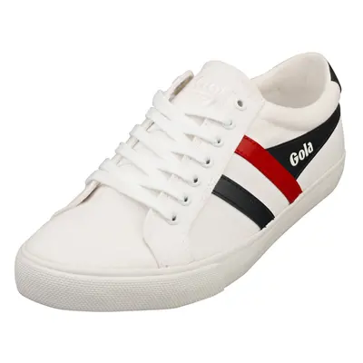 (8) Gola Varsity Mens Casual Trainers in White Navy Red