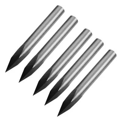 5pcs 6mm Shank 0.1mm Tip Degree Tungsten Steel Engraving Bit CNC Tool