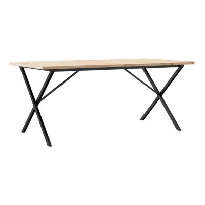 vidaXL Dining Table X-Frame Kitchen Dinner Table Solid Wood Pine and Cast Iron