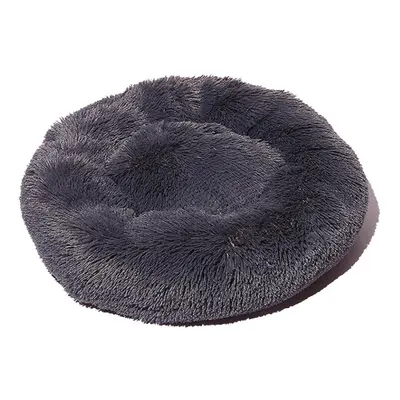 (Dark Grey) 60cm Plush Fluffy Soft Pet Bed for Cats & Dogs Calming Bed Pad Soft Mat Home